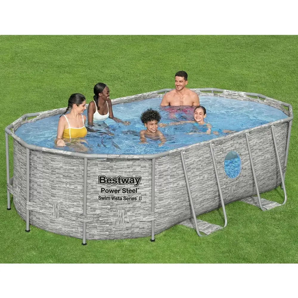 Basen stelażowy Bestway 56714 (427х250х100 cm) z filtrem wkładowym, drabinką i pokrywą - Image 5