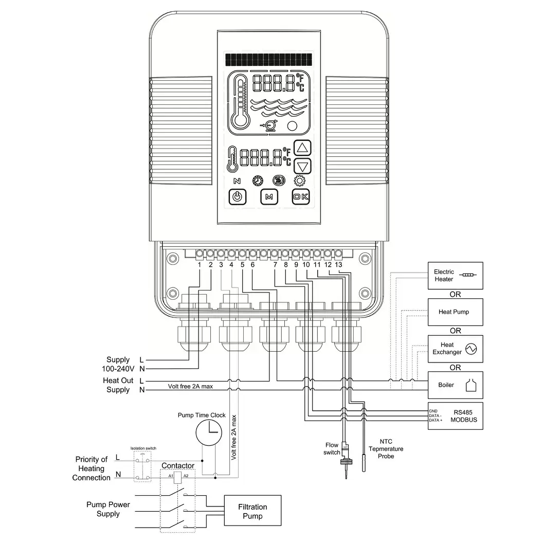Elecro Heatsmart Plus G2\SST Digital Heat Exchanger Controller with Flow & Temperature Sensor, Wi-Fi Control - Image 3