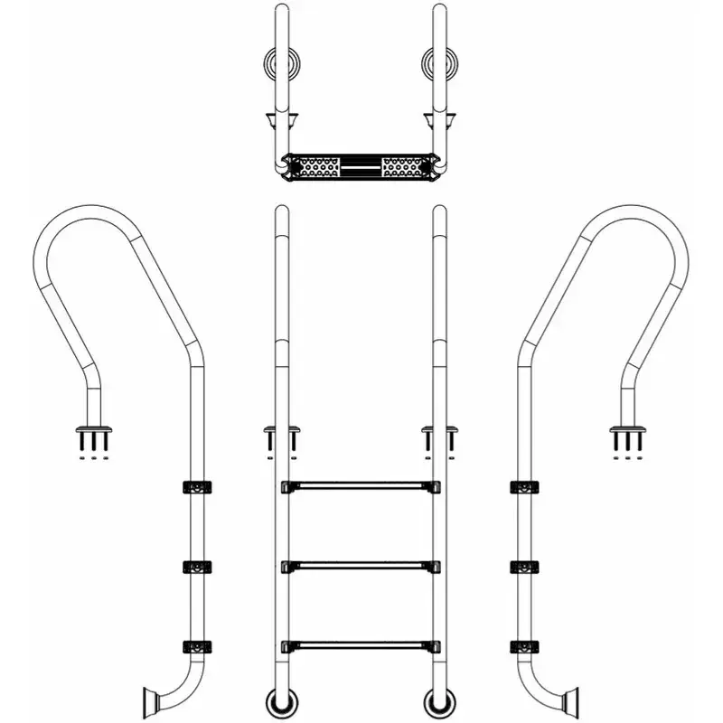Drabinka do basenu Emaux Mixta SFF315-SR (3 stopnie), AISI-304 - Zdjęcie 4