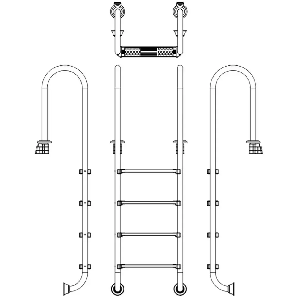 Emaux Muro NMU415-SR 4-Step Pool Ladder, AISI-304 - Image 5
