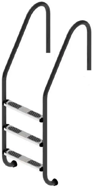 Drabinka do basenu Flexinox Standard Nero (3 stopnie) Black, AISI-316L