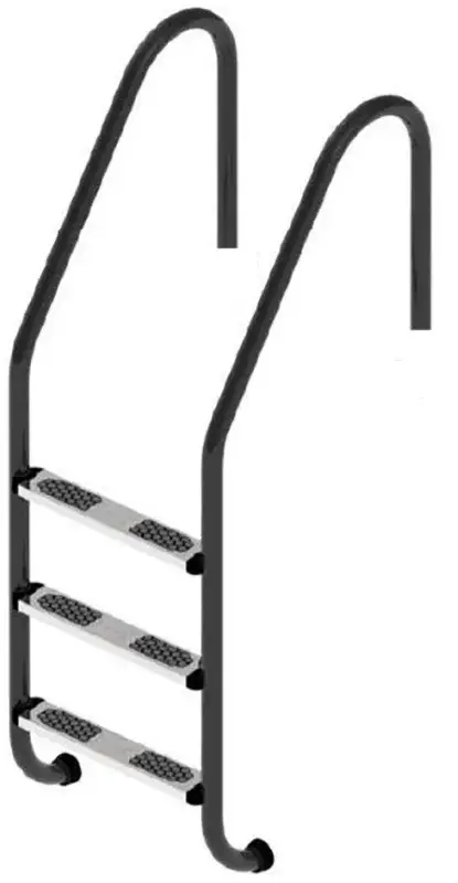 Drabinka do basenu Flexinox Standard Nero (3 stopnie) Black, AISI-316L - Zdjęcie 2