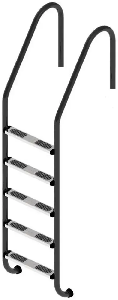 Drabinka do basenu Flexinox Standard Nero (5 stopni) Black, AISI-316L - Zdjęcie 2
