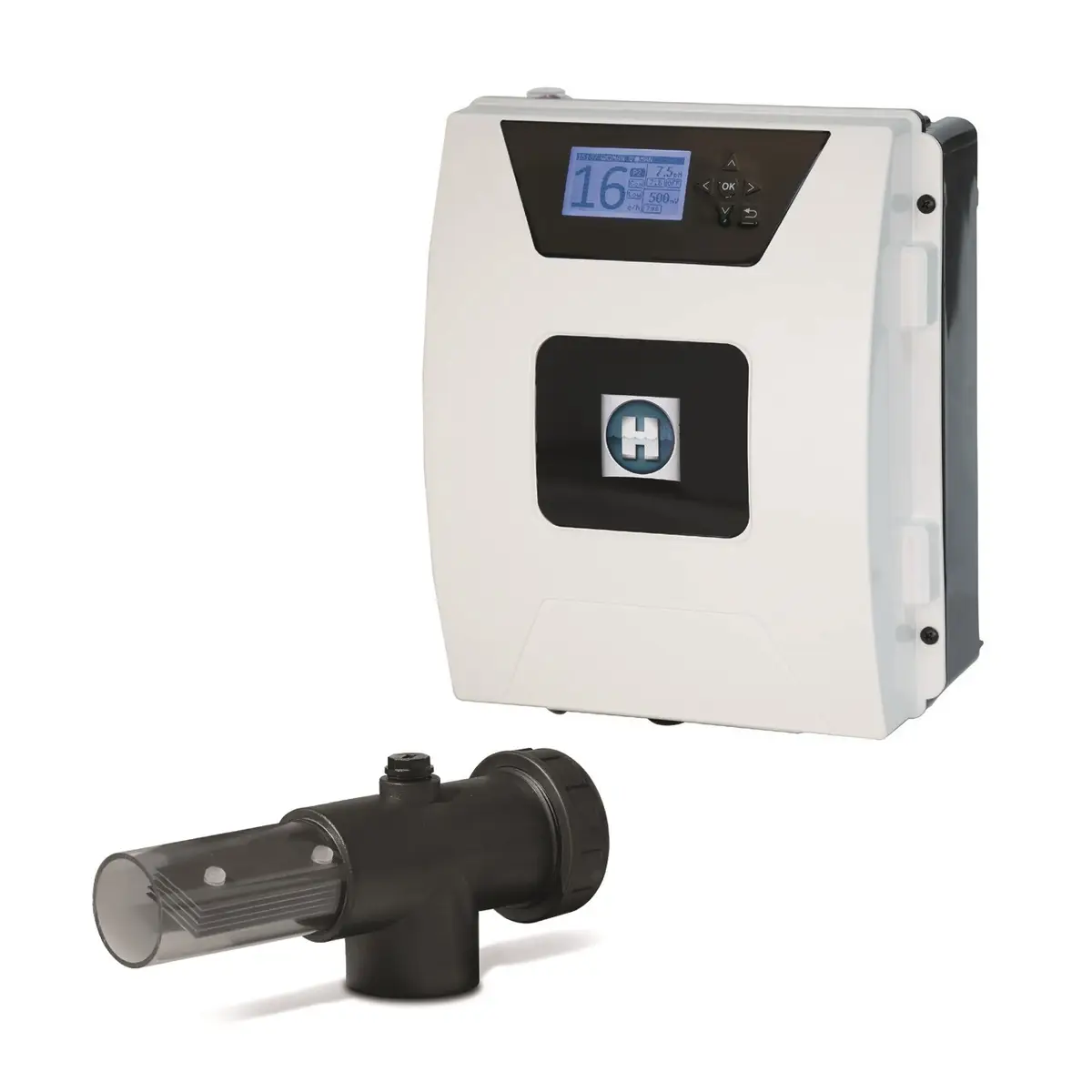 Elektrolizer soli Hayward Aquarite Advanced 22 (110 m³, 22 g/h) z funkcją sterowania basenem - Zdjęcie 1