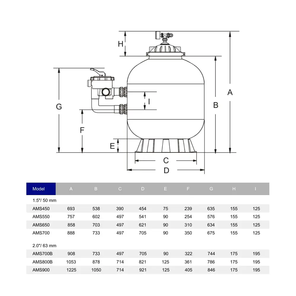 Aquaviva MSD450 Sand Filter (8 m³/h, Ø450 mm) - Image 5