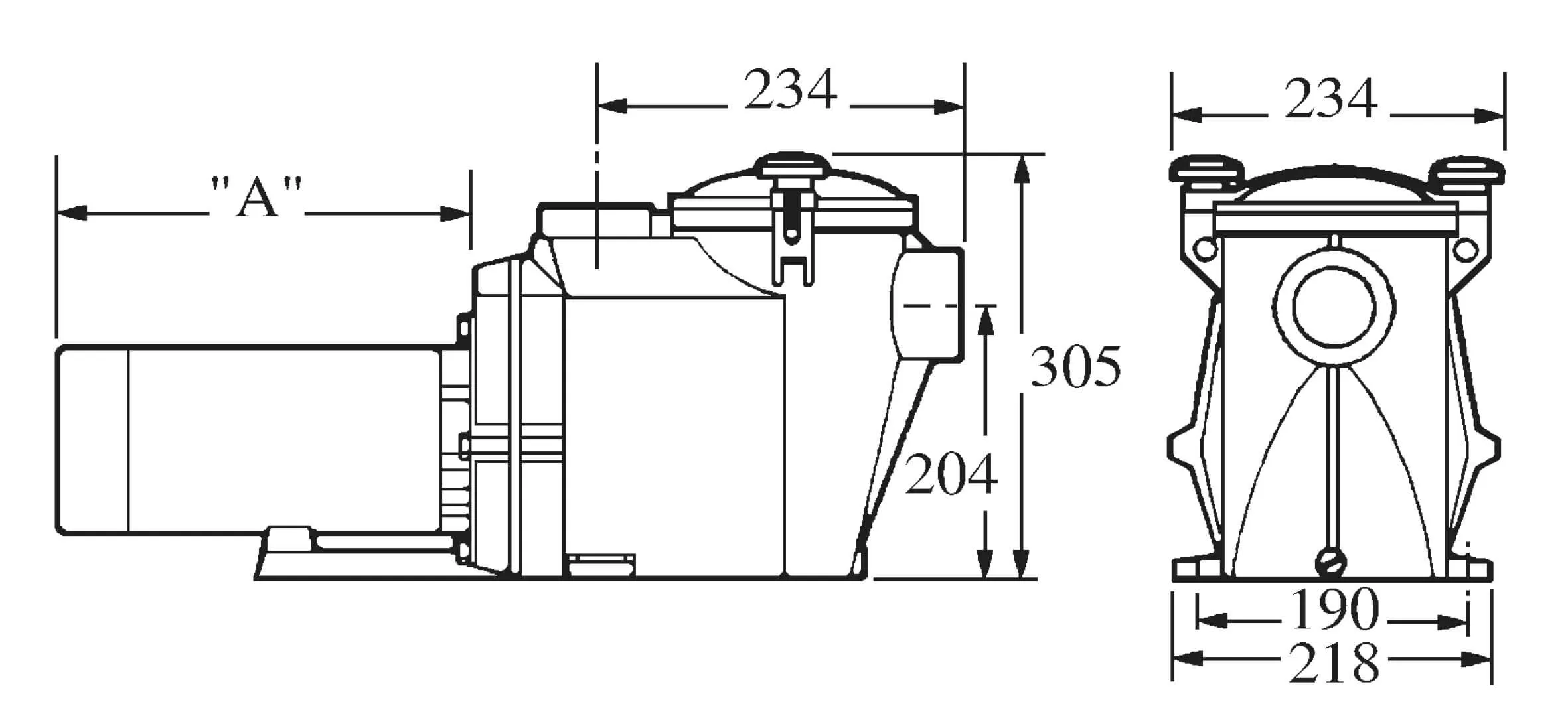 Hayward Pompa basenowa PP GF 50 mm KW 3,6A 230VAC czarny typ RS II 30081 0,75KM - Zdjęcie 3