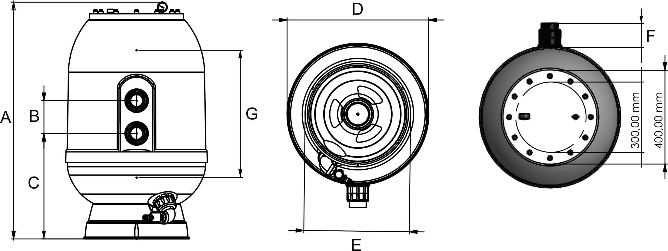 Norsup Filtr piaskowy poliester wzmocniony włóknem szklanym 63 mm KW 2,5bar szary typ SupraV3 600 SM - Zdjęcie 2