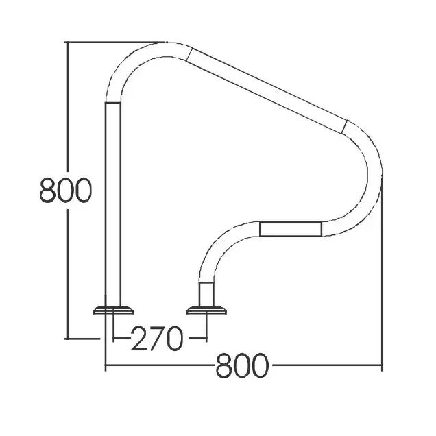 Poręcz basenowa Emaux ARP-F, AISI-316 - Zdjęcie 3