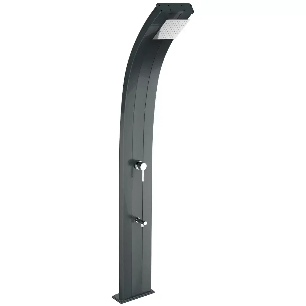 Aquaviva Dada Aluminum Solar Shower with Foot Wash Tap, Anthracite D320/7016, 30 L - Image 2