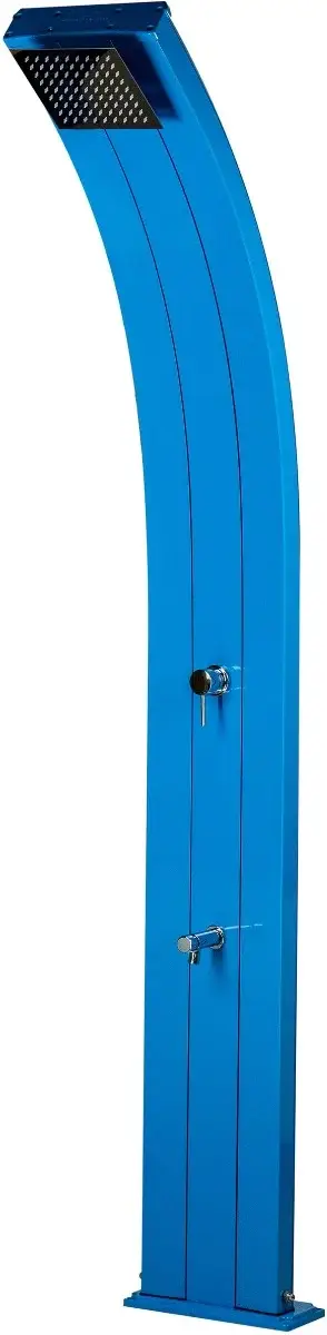 Prysznic solarny Aquaviva Dada aluminium z kranikiem do mycia stóp, niebieski D320/5012, 30 l - Zdjęcie 2