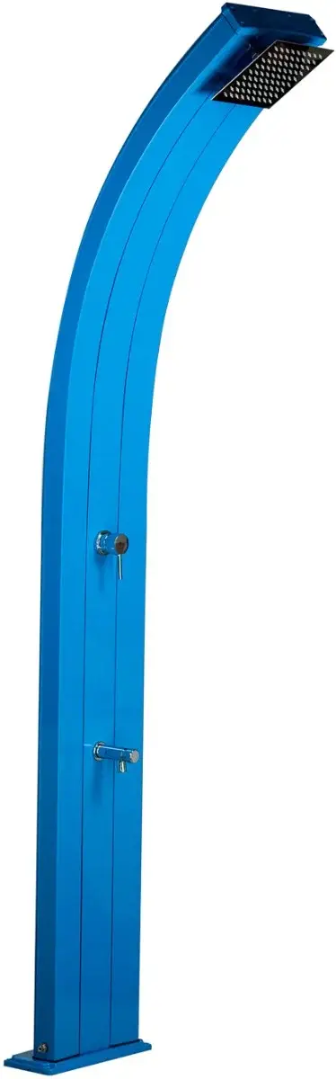 Prysznic solarny Aquaviva Dada aluminium z kranikiem do mycia stóp, niebieski D320/5012, 30 l - Zdjęcie 3