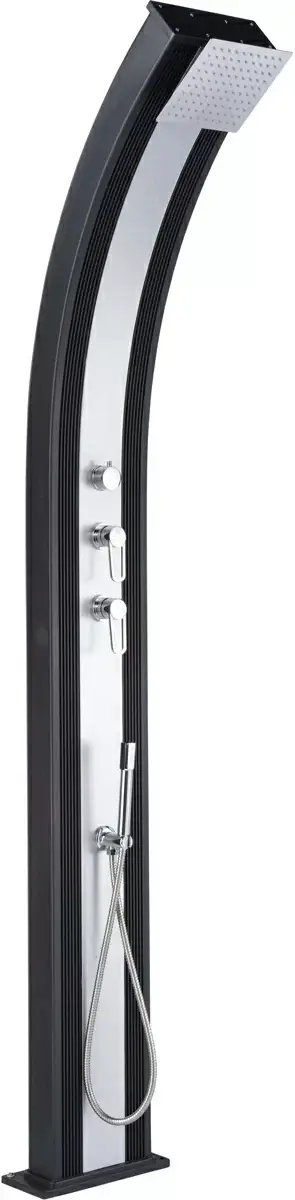 Aquaviva Hybride Dada Curve Solar Shower Aluminum with Foot Wash Faucet, Anthracite DS-D363NX, 40 L - Image 2