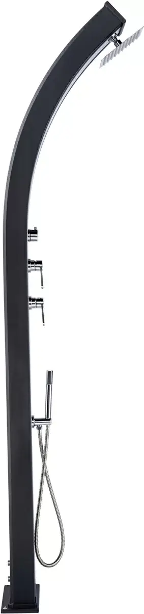 Aquaviva Hybride Dada Curve Solar Shower Aluminum with Foot Wash Faucet, Anthracite DS-D363NX, 40 L - Image 3