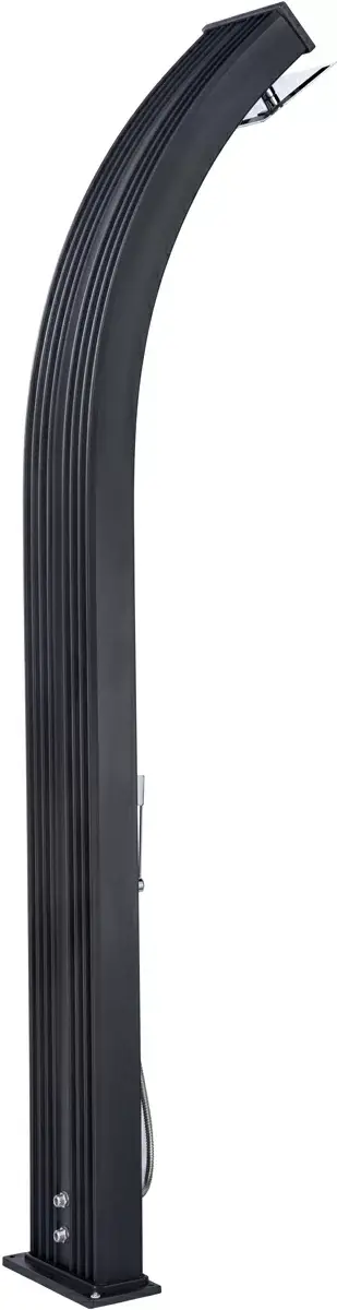 Aquaviva Hybride Dada Curve Solar Shower Aluminum with Foot Wash Faucet, Anthracite DS-D363NX, 40 L - Image 4