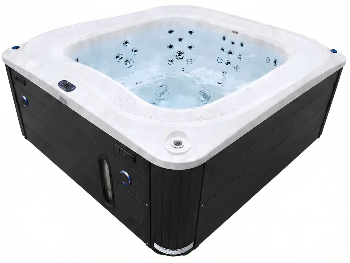 Przelewowy basen z hydromasażem Aquajoy Serenity (250х230х96 cm), marmur srebrnobiały - Zdjęcie 2