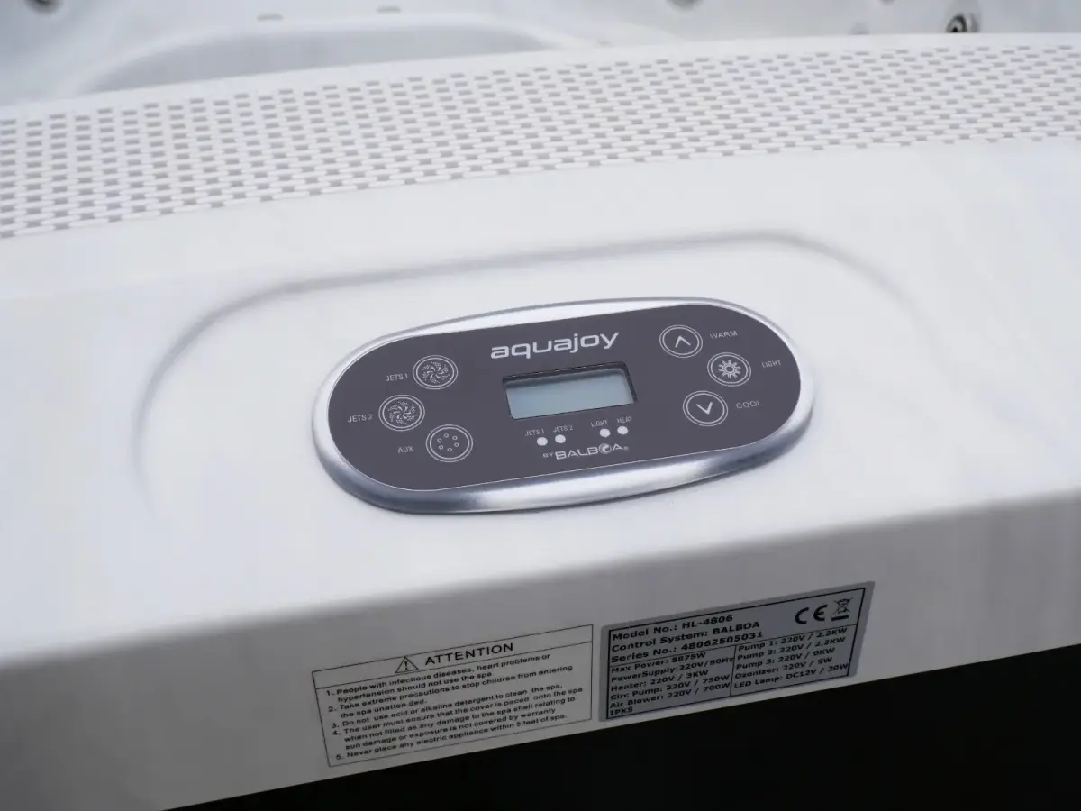Przelewowy basen z hydromasażem Aquajoy Serenity (250х230х96 cm), marmur srebrnobiały - Zdjęcie 10