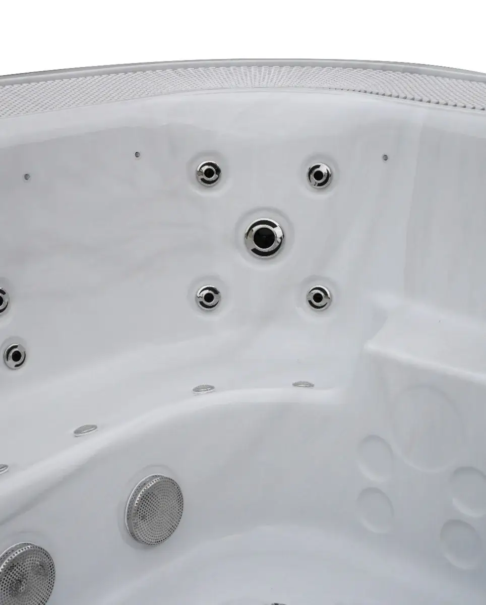 Przelewowy basen z hydromasażem Aquajoy Serenity (250х230х96 cm), marmur srebrnobiały - Zdjęcie 17