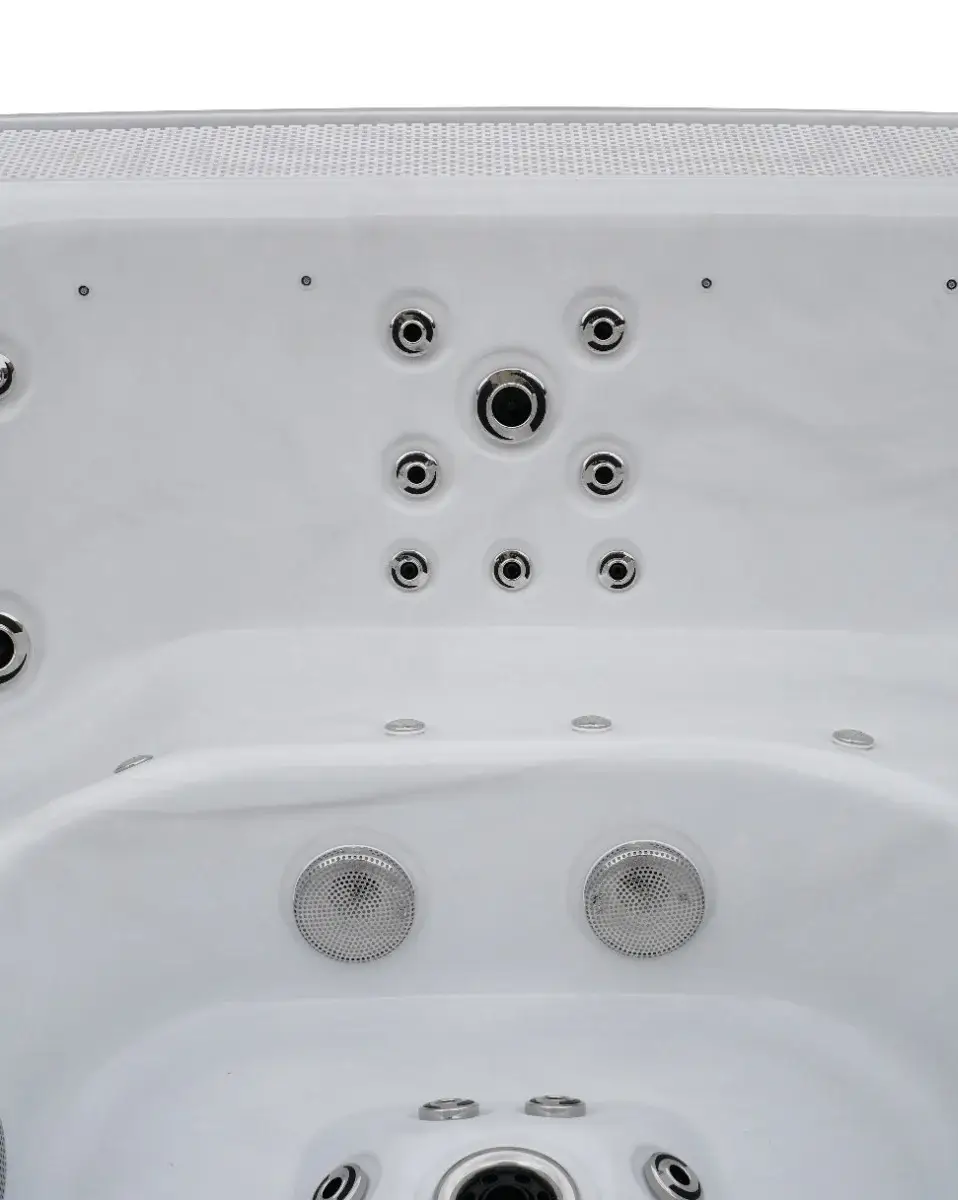Przelewowy basen z hydromasażem Aquajoy Serenity (250х230х96 cm), marmur srebrnobiały - Zdjęcie 22