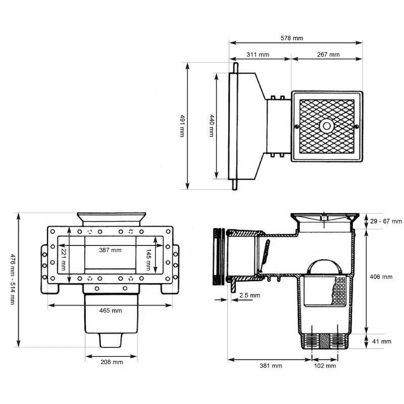 Skimmer do basenu foliowego Hayward SP1085 AutoSkim Wide - Zdjęcie 3
