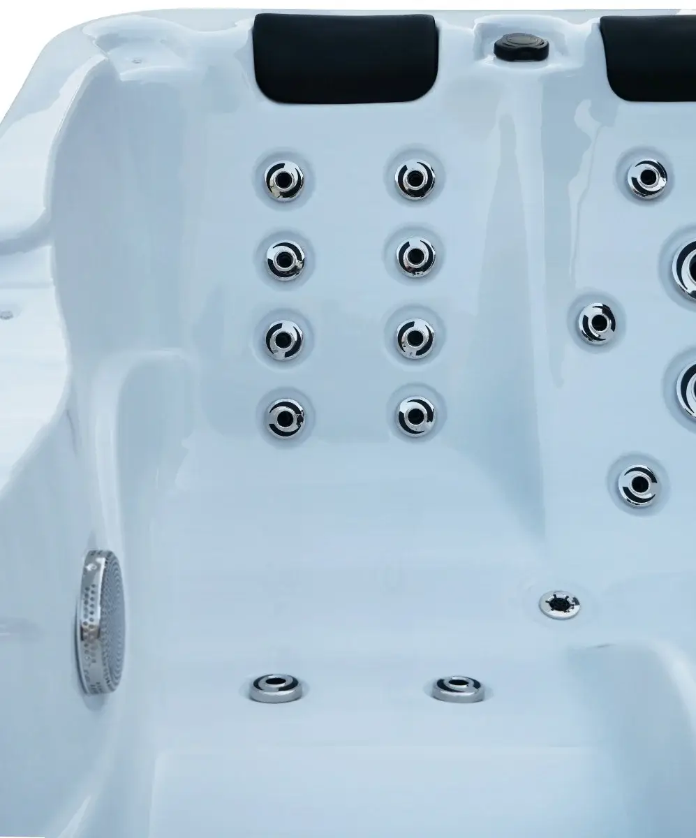Aquajoy Alicante Hydromassage Spa Tub (205x130x70 cm), Silver-White Marble - Image 10