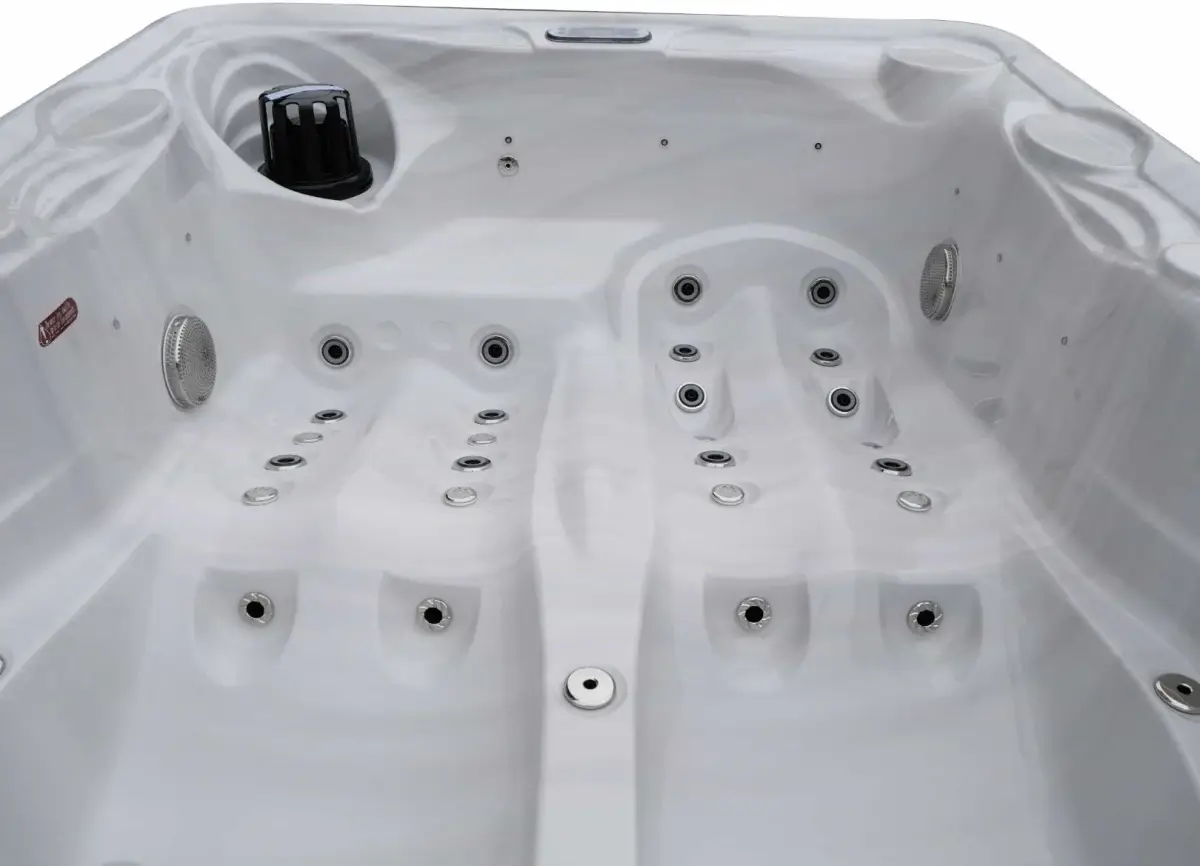 Wanna SPA z hydromasażem Aquajoy Bali (210х160х77 cm), marmur srebrnobiały - Zdjęcie 10