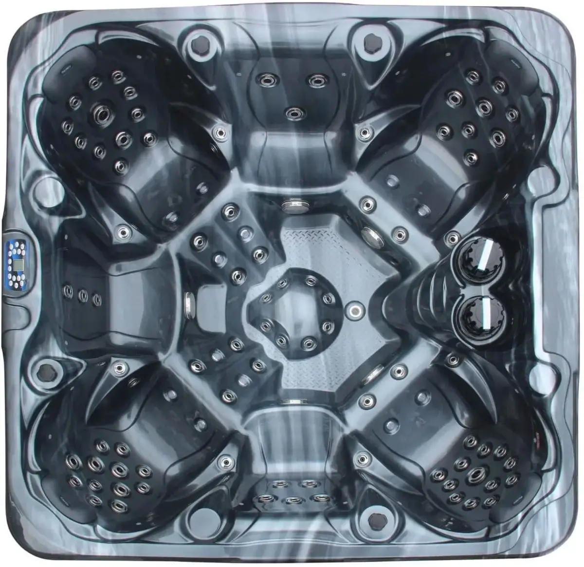 Wanna SPA z hydromasażem Aquajoy Maldives (230х230х95 cm), ciemny opal, z głośnikami i podświetleniem LED - Zdjęcie 5