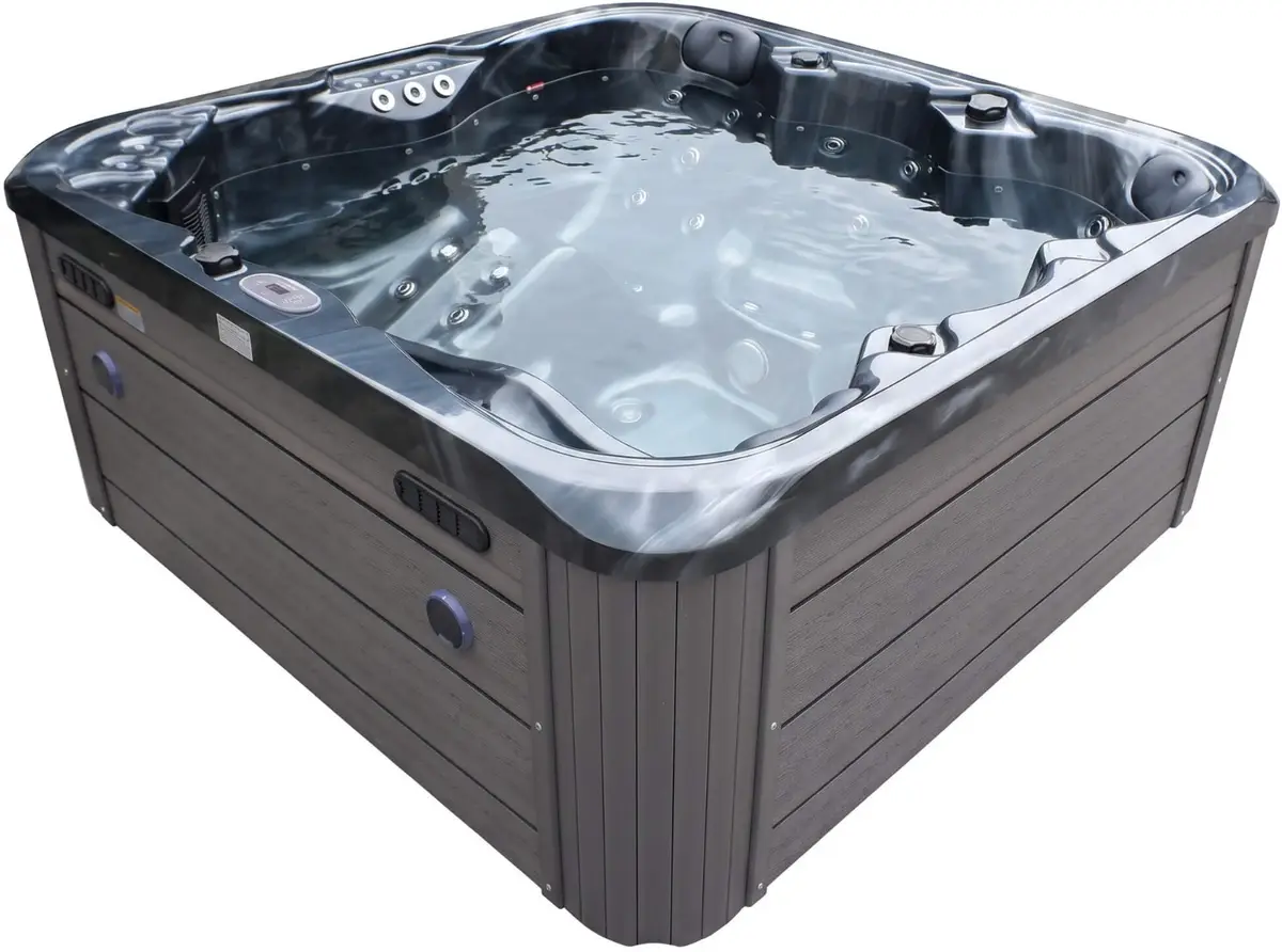 Wanna SPA z hydromasażem Aquajoy Riviera (200х200х90 cm), ciemny opal, z głośnikami i podświetleniem LED