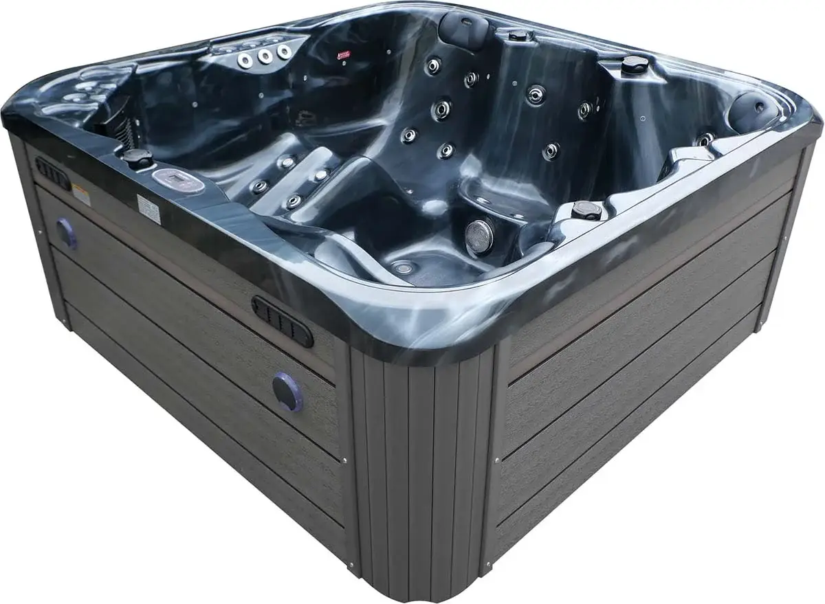 Wanna SPA z hydromasażem Aquajoy Riviera (200х200х90 cm), ciemny opal, z głośnikami i podświetleniem LED - Zdjęcie 5