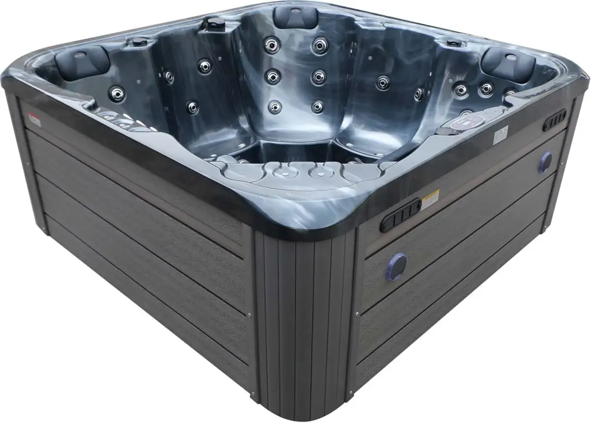 Wanna SPA z hydromasażem Aquajoy Riviera (200х200х90 cm), ciemny opal, z głośnikami i podświetleniem LED - Zdjęcie 7