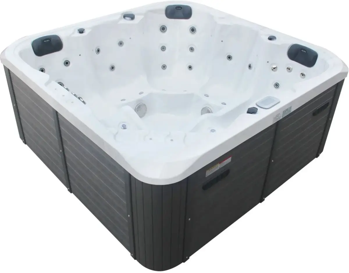Aquajoy Riviera Spa with Hydromassage (200x200x90 cm), Silver-White Marble, with Speakers and LED Lighting - Image 4