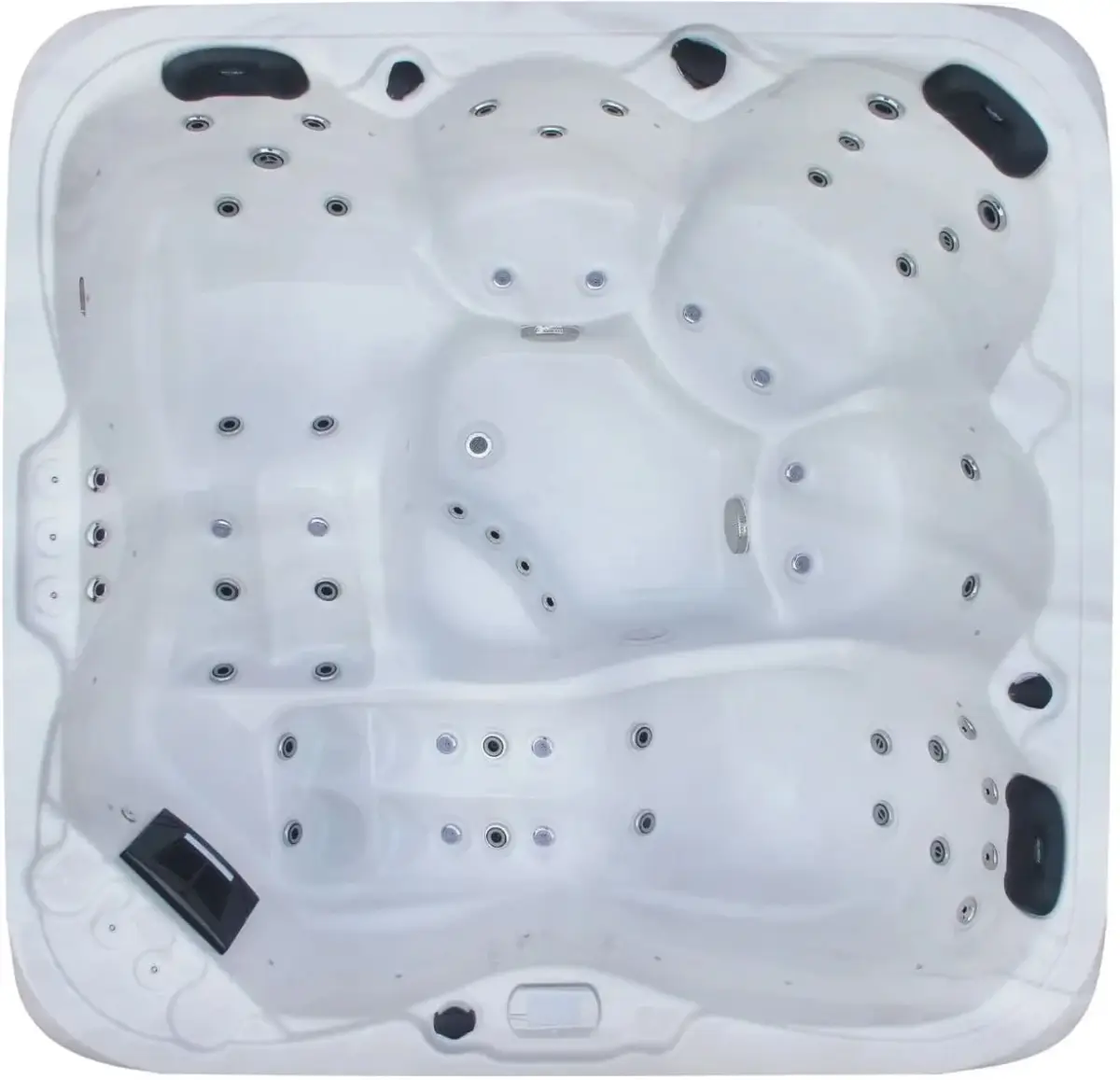 Aquajoy Riviera Spa with Hydromassage (200x200x90 cm), Silver-White Marble, with Speakers and LED Lighting - Image 6