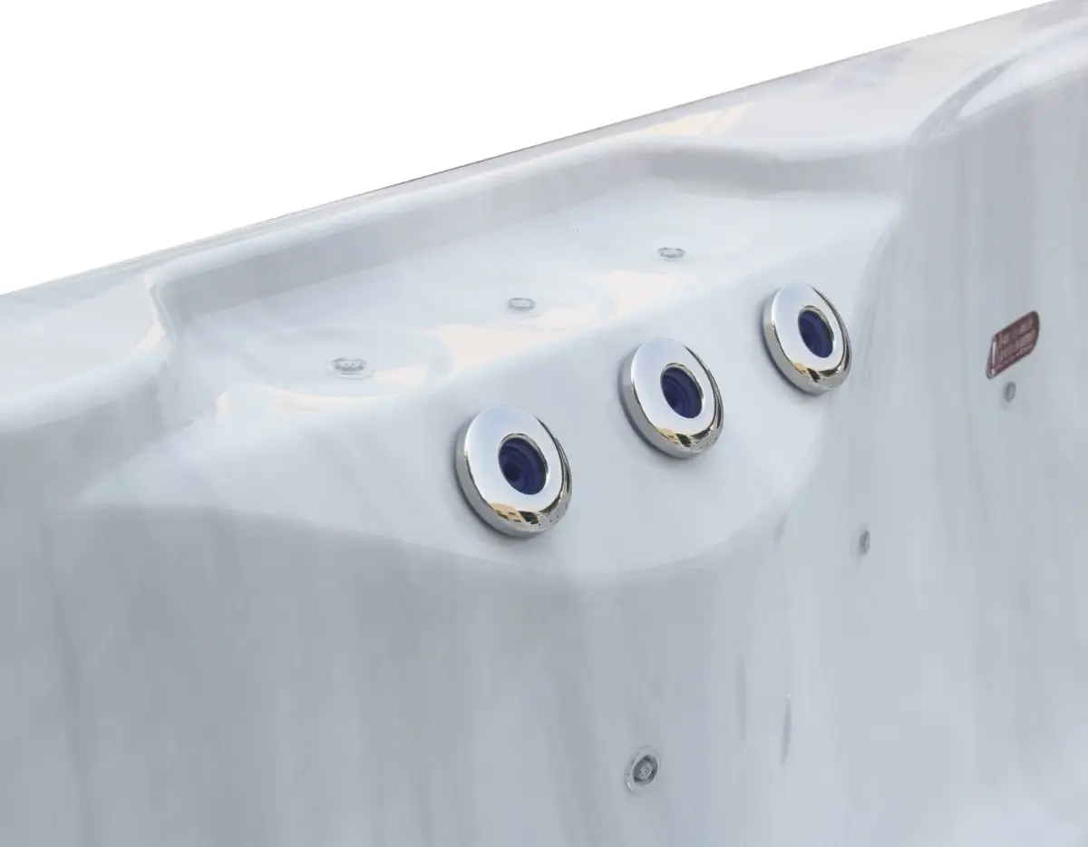 Aquajoy Riviera Spa with Hydromassage (200x200x90 cm), Silver-White Marble, with Speakers and LED Lighting - Image 7