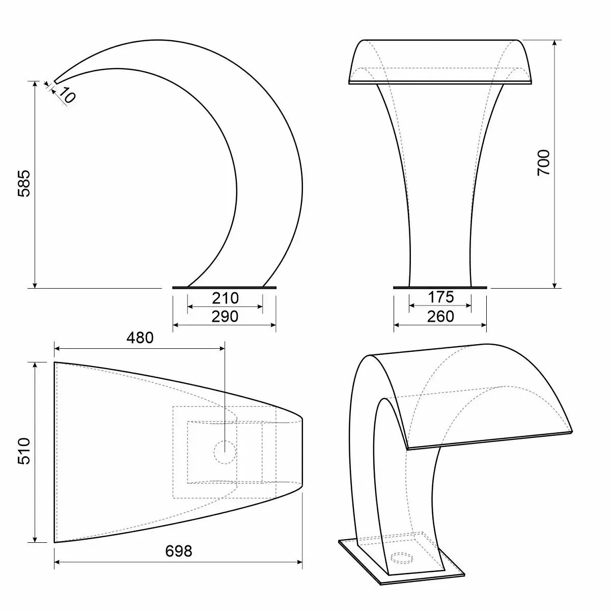Wodospad Aquaviva Cobra, AISI 316 (700х510 mm) - Zdjęcie 9