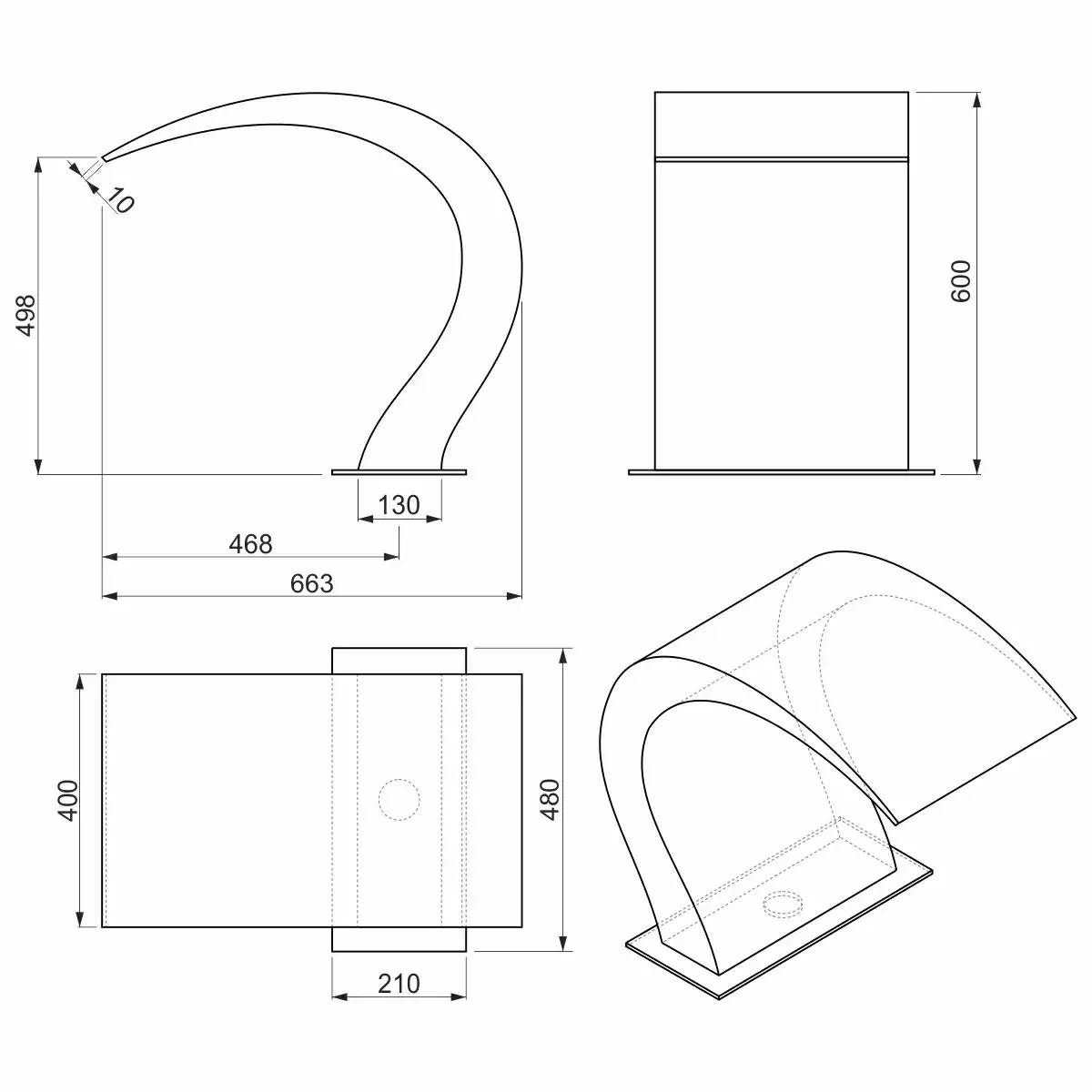 Wodospad Aquaviva Orchid AISI 304 (600x400 mm) - Zdjęcie 13