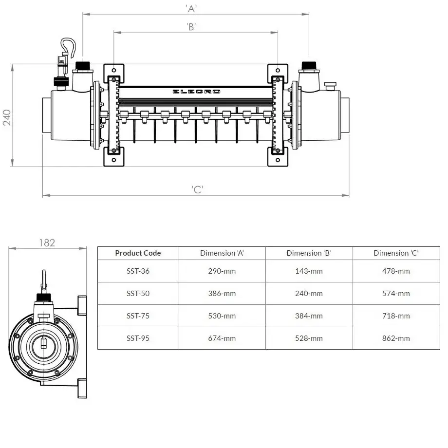Elecro SST 36 kW Titanium Pool Heat Exchanger - Image 7
